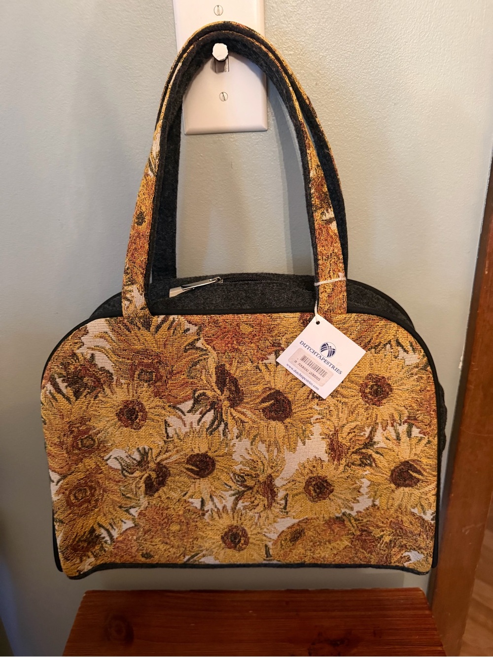 Sunflower Tapestry Satchel Bag - Unbranded